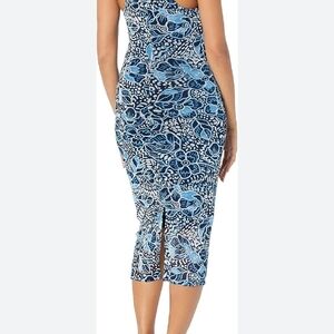 Blue Floral Midi Dress